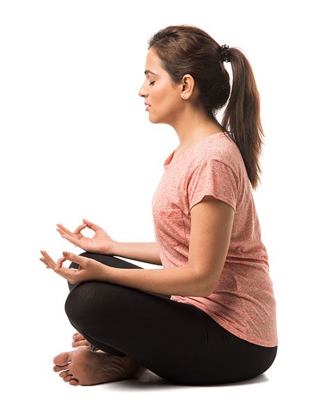 A women do meditation