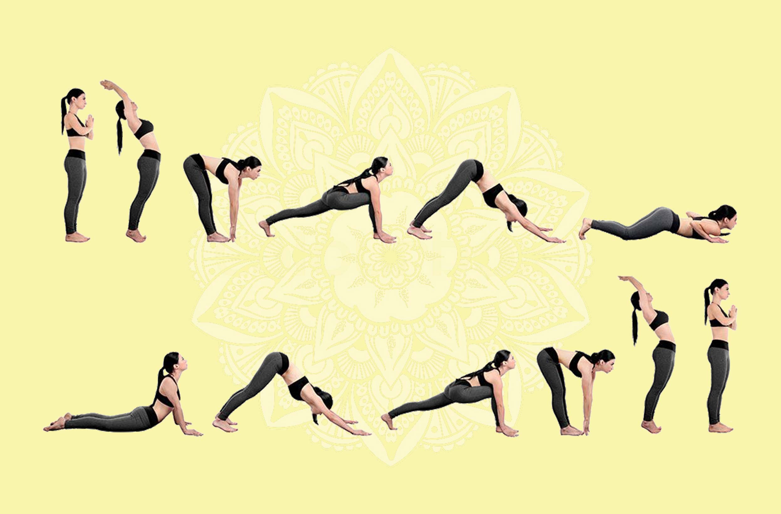 A lady do Surya namaskar